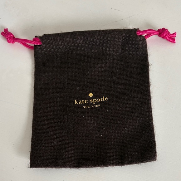 ♠️ Kate Spade Dusty Pouch in Brown with Pink Drawstrings - Picture 2 of 3